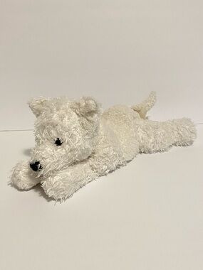 K&M White Scottie Dog Floppy Puppy Plush Beanie Stuffed Animal Vintage 2004 Toy